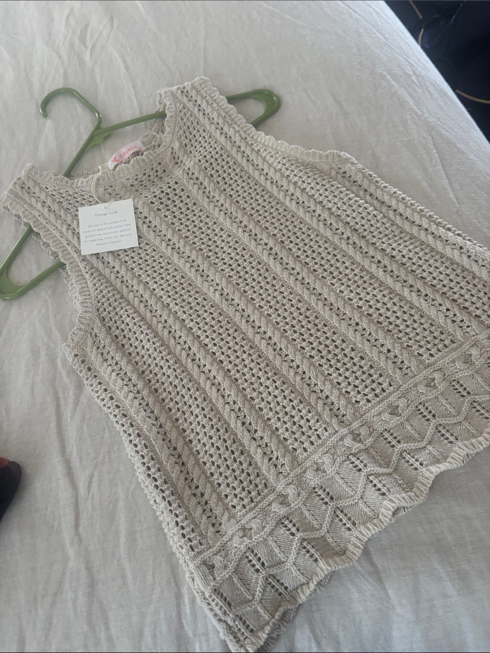 Vintage Lace Crochet Tank - Women's Scoop Neck